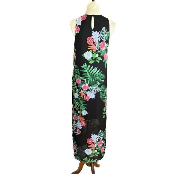 Women's Vince Camuto Havana Tropical Maxi Dress Size XS Black - Picture 9 of 16